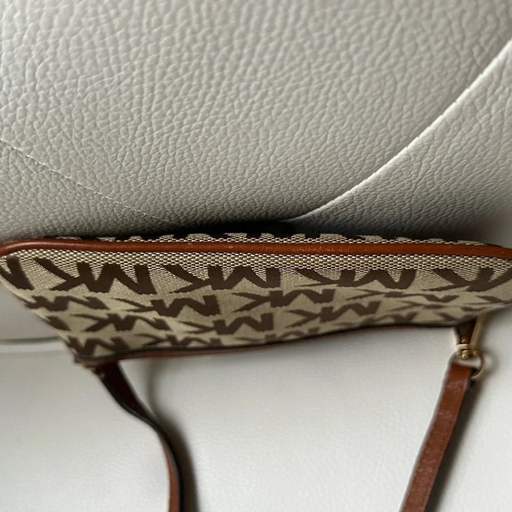 Michael Kors Brown Logo Shoulder Bag/ Micheal Kors Pochette Bag